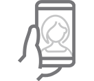 icon of a hand holding a phone