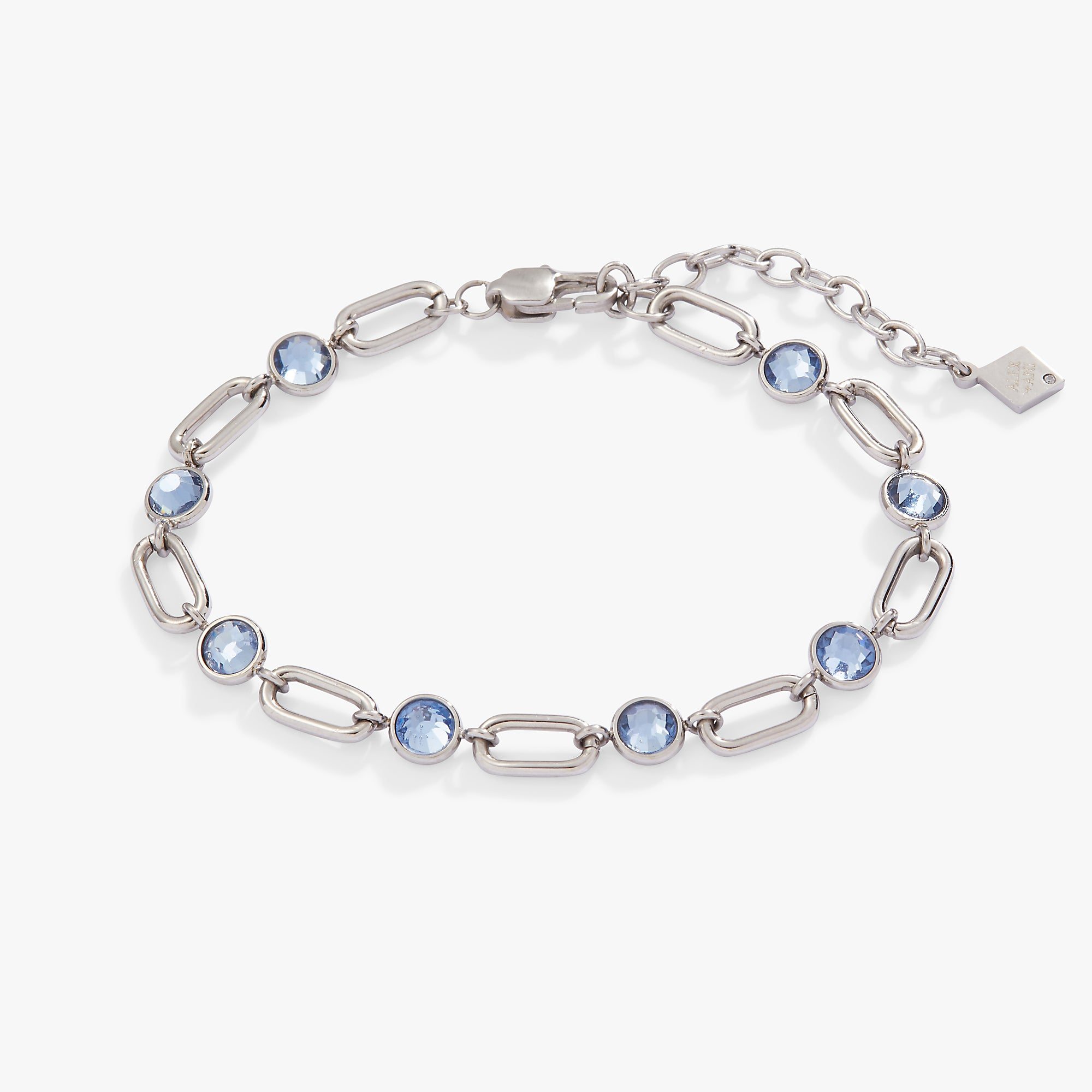 Image of Crystal and Paperclip Adjustable Chain Bracelet