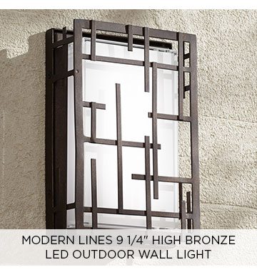 Modern Lines 9 1/4" High Bronze LED Outdoor Wall Light 