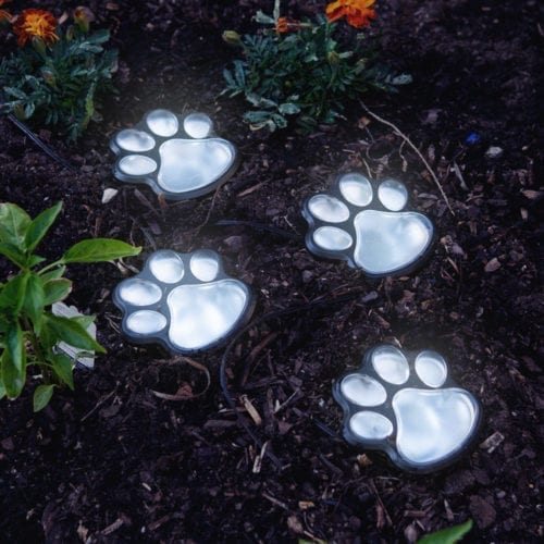 Image of *Path To My Heart Paw Prints Solar Garden Lights
