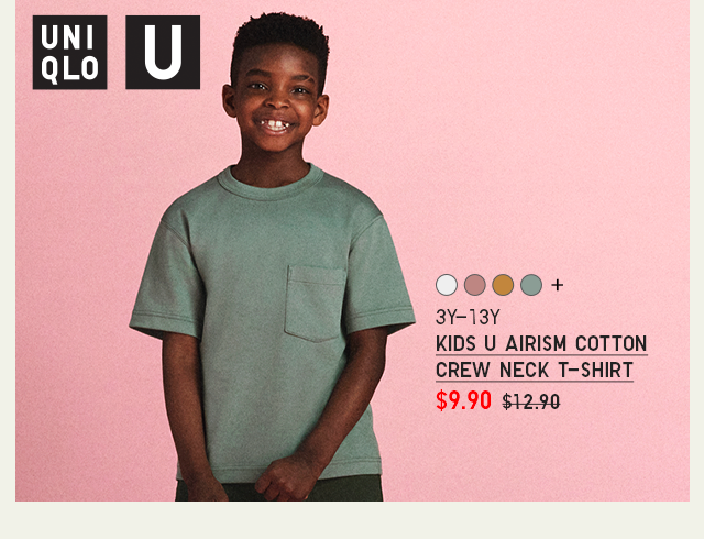 PDP10 - KIDS U AIRISM COTTON CREW NECK T-SHIRT