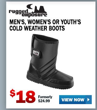 RUGGED EXPOSURE MEN'S, WOMEN'S OR YOUTH'S COLD WEATHER BOOTS