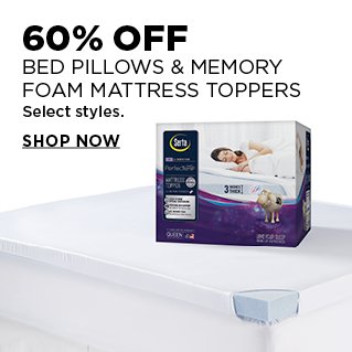 60% off Bed Pillows & Memory Foam Mattress Toppers. Select styles. Shop Now.