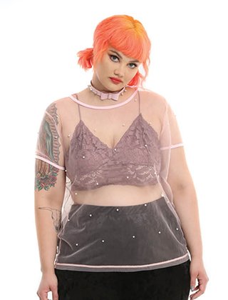Pink Pearl Mesh Tee