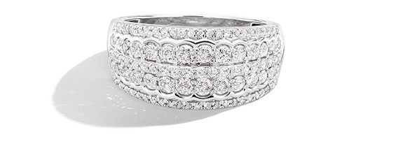 10K White Gold Diamond Anniversary Band