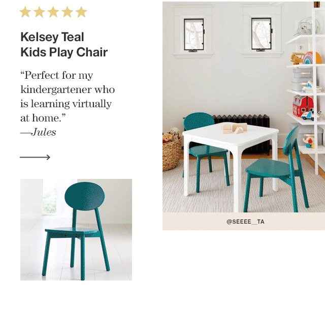 Kelsey Teal Kids Play Chair