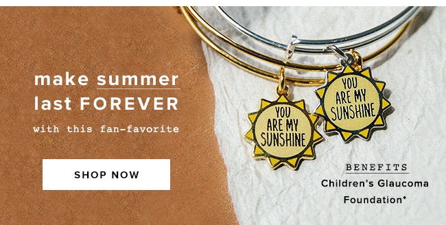 Make summer last forever with the You Are My Sunshine bangle. Shop now. 