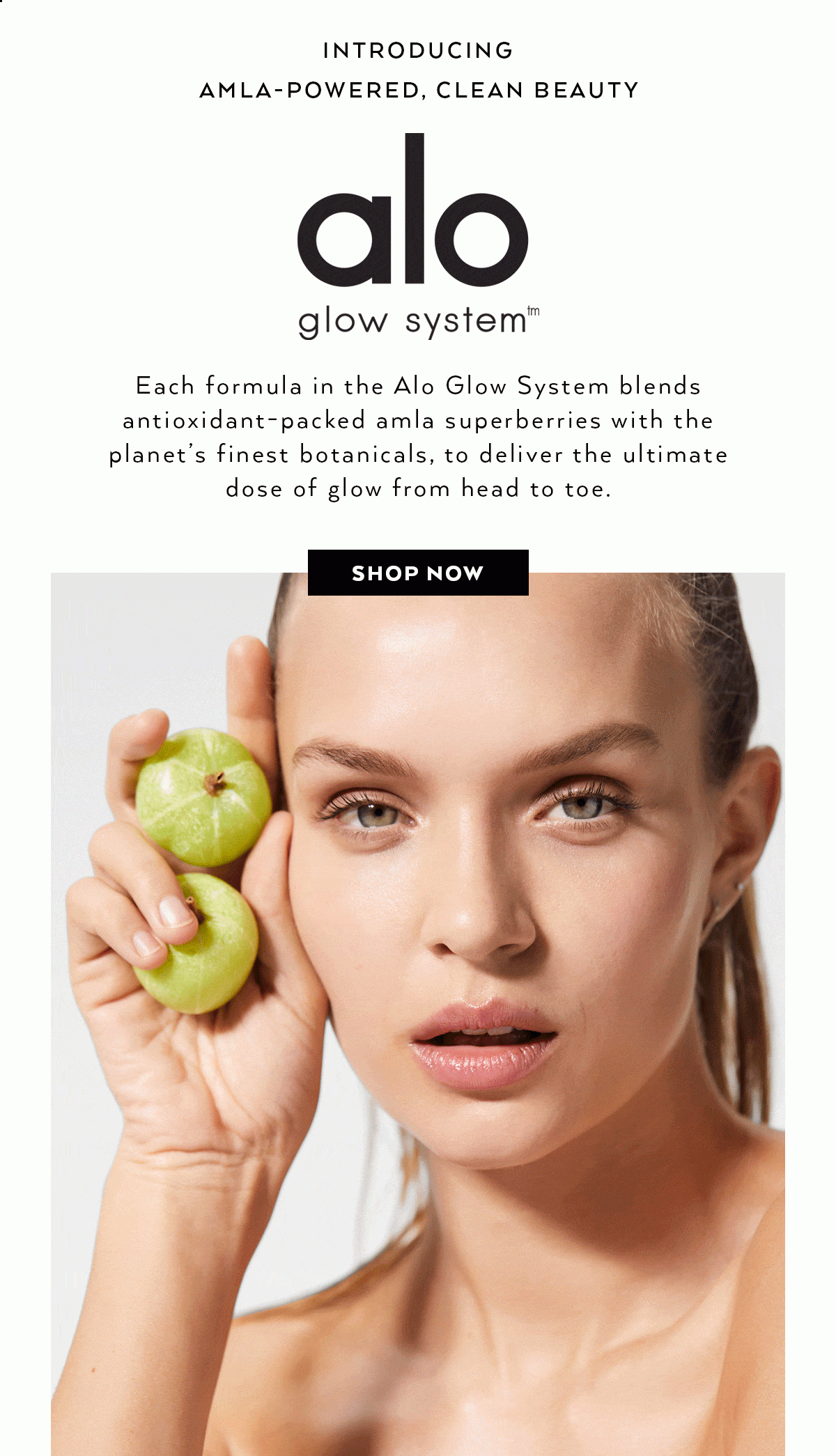 INTRODUCING: AMLA-POWERED, CLEAN BEAUTY ALO GLO SYSTEM