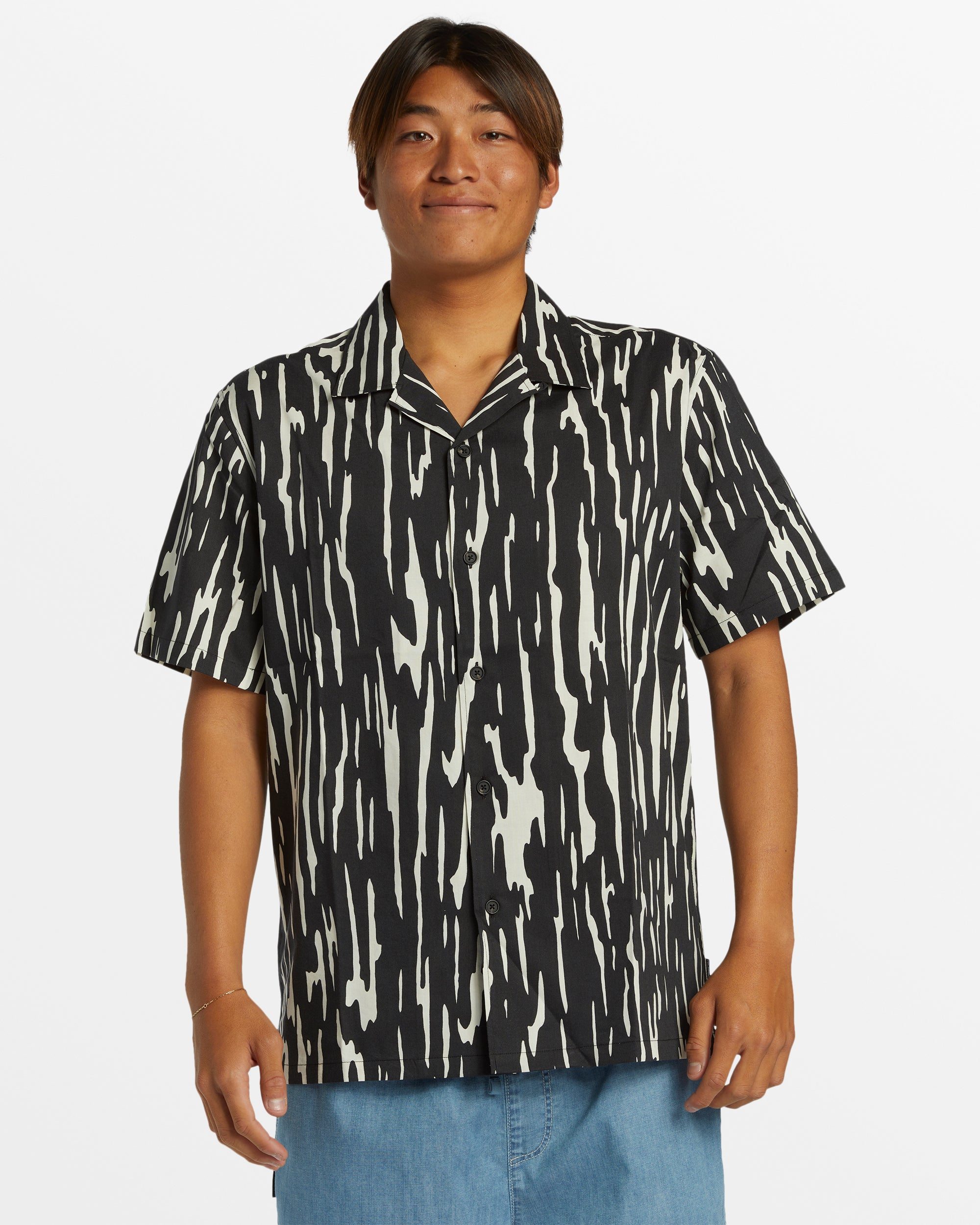 Image of Ripples DNA Island Short Sleeve Shirt - Black Ripples Dna Ss