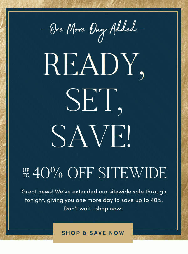 Up to 40 Percent Off Sitewide