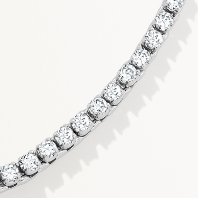 Diamond Tennis Bracelet 2 ct tw Round-cut 10K White Gold 7''