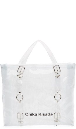 Chika Kisada - White Pvc Logo Tote