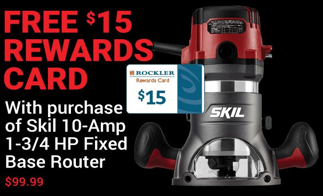 Skil 10-Amp 1-3/4 HP Fixed Base Router + $15 Rewards Card