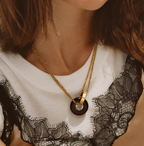 Black Onyx Textured Necklace