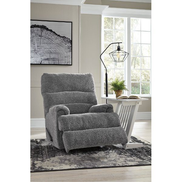 Manfort Charcoal Gray Rocker Recliner