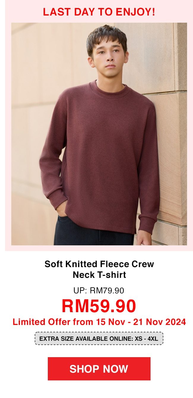 Soft Knitted Fleece Crew Neck T-shirt