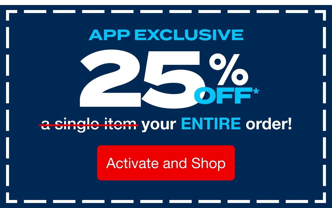 25% Off App Excl Starts Now