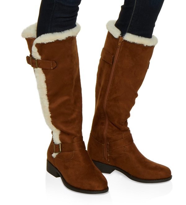 Faux Fur Trim Boots