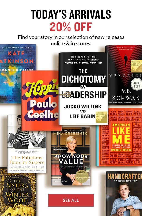 20 Off Today S Arrivals Find Your Story Barnes Noble Email