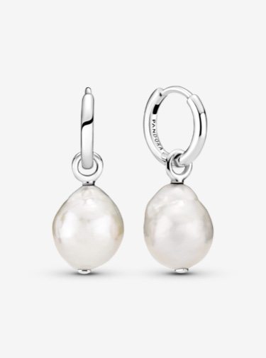 Freshwater Cultured Baroque Pearl Hoop Earrings