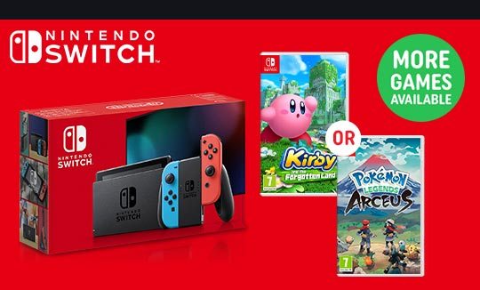 Nintendo Switch Neon Console & Select Game