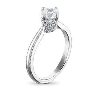 14K White Gold Diamond Solitaire Engagement Ring