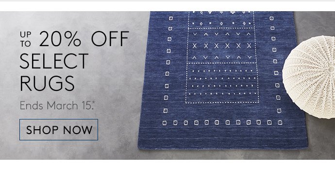 up to 20% off select rugs