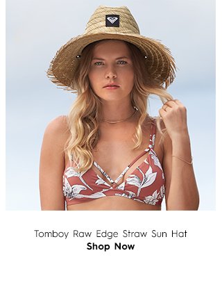 Tertiary - Tomboy Raw Edge Straw Sun Hat