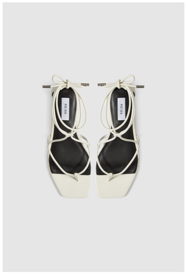  Kali Flat Off White Leather Wedged Sandals 