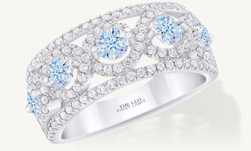 THE LEO First Light Round-Cut Diamond Anniversary Band 1-1/2 ct tw 14K White Gold