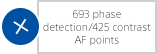 693 phase detection/425 contrast AF points