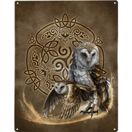 Celtic Owl Metal Sign