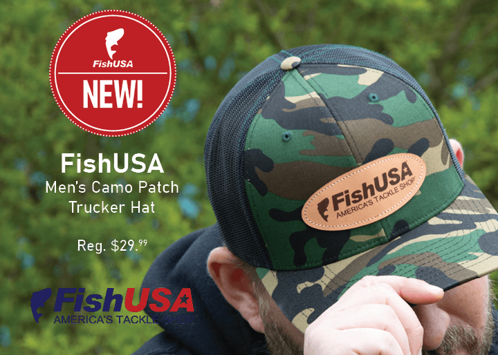 FishUSA Men's Camo Patch Trucker Hat