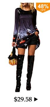 Pumpkin and Bat Print Sequin Embellished Halloween T Shirt