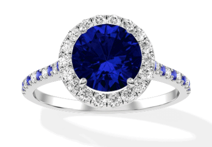 Round Sapphire Bridal Ring 