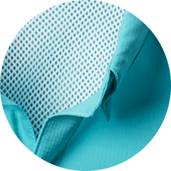 Close-up of breathable mesh interior. 