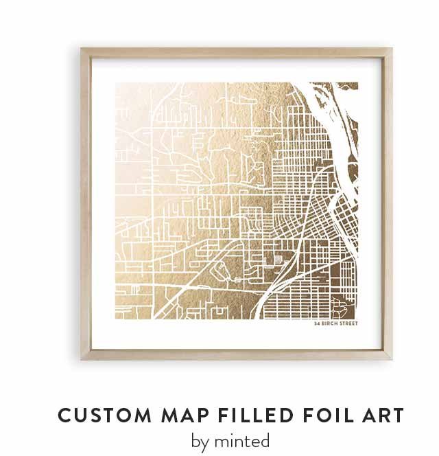 Custom Map Filled Foil Art