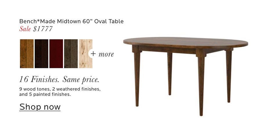 Bench*Made Midtown 60" Oval Table. Shop now