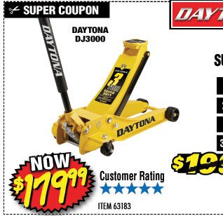 3 Ton Daytona™ Professional Steel Floor Jack - Super Duty