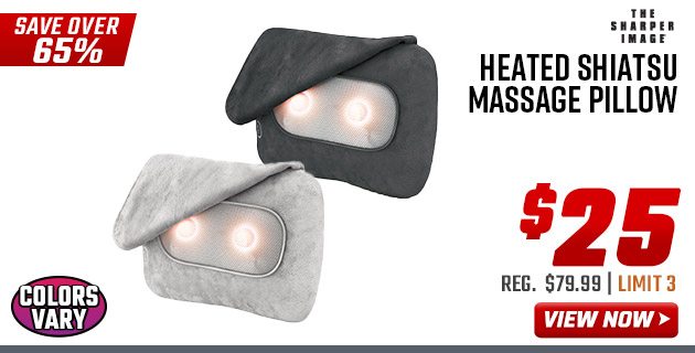 Sharper Image Heated Shiatsu Massage Pillow