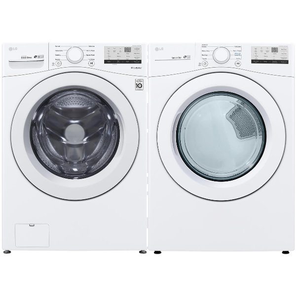 LG White Electric Dryer Pair - 3400 Series