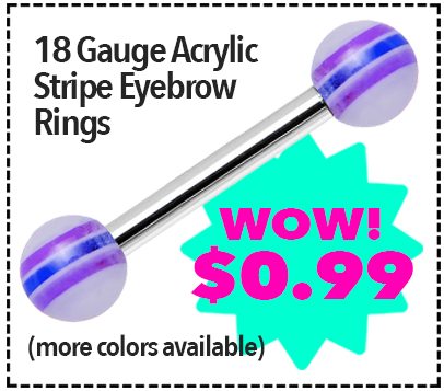 Gold Barbell Tongue Ring - Just $0.51 >