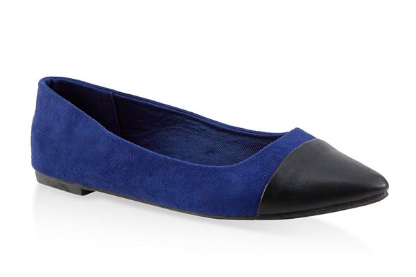 Faux Leather Pointed Toe Flats