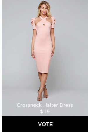 Crossneck Halter Dress $119