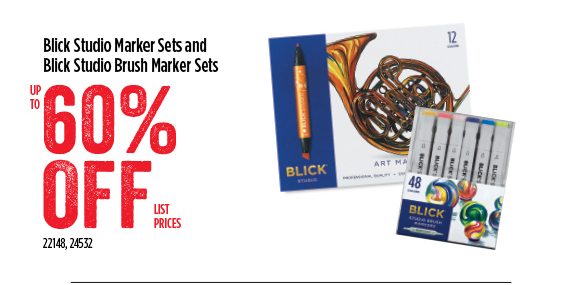 Blick Studio Marker Sets and Blick Studio Brush Marker Sets - up to 60% off list prices