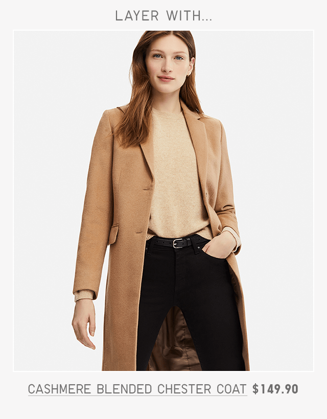 WOMEN CASHMERE BLENDED CHESTER COAT $149.90