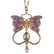 Purple Butterfly Wings Pendant