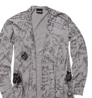 Grey Marauders Map Cardigan