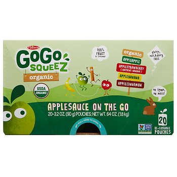 GoGo Squeez Organic Applesauce Variety Pack 3.2 oz, 20-count