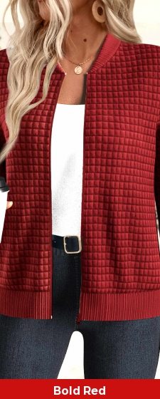 Christmas Red Patchwork Long Sleeve Stand Collar Jacket